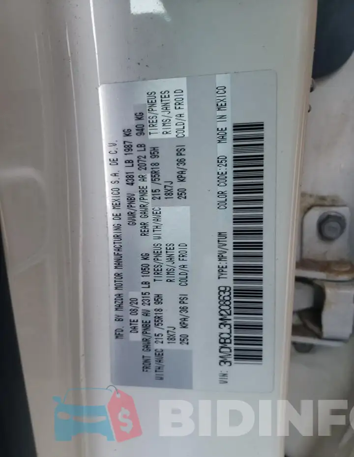 3MVDMBCL3MM208639 Photo# 13
