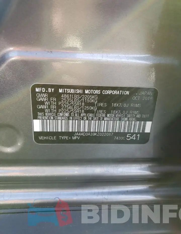 JA4AD3A39KZ022087 Photo# 13