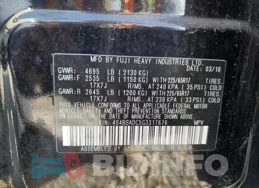 4S4BSADC5G3317676 Photo# 13