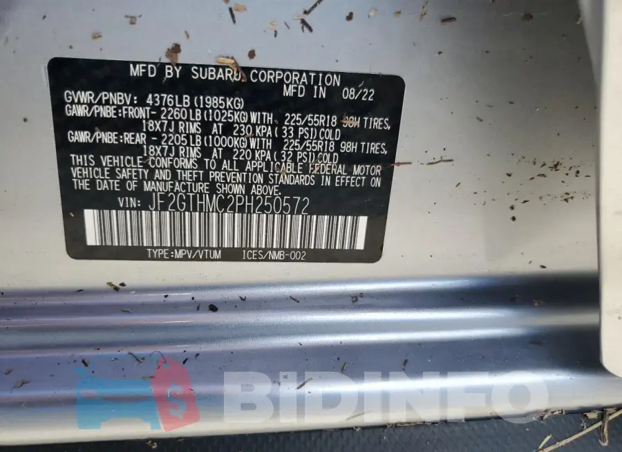 JF2GTHMC2PH250572 Photo# 14