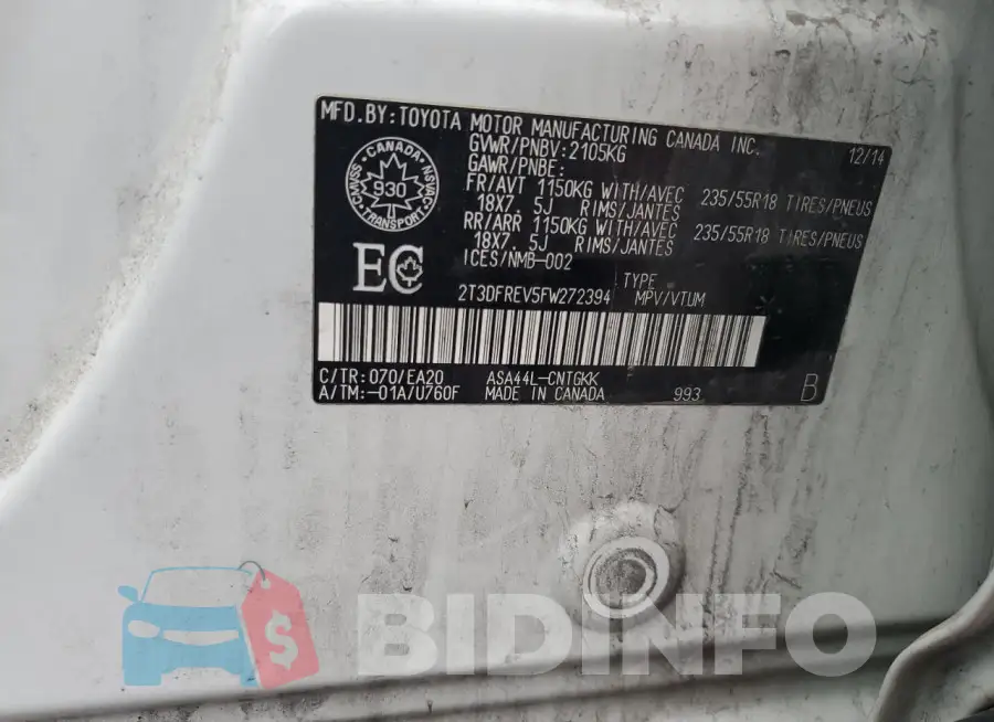 2T3DFREV5FW272394 Photo# 13