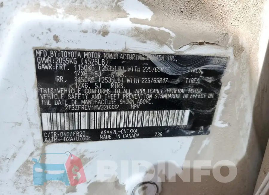2T3ZFREV4HW320332 Photo# 14