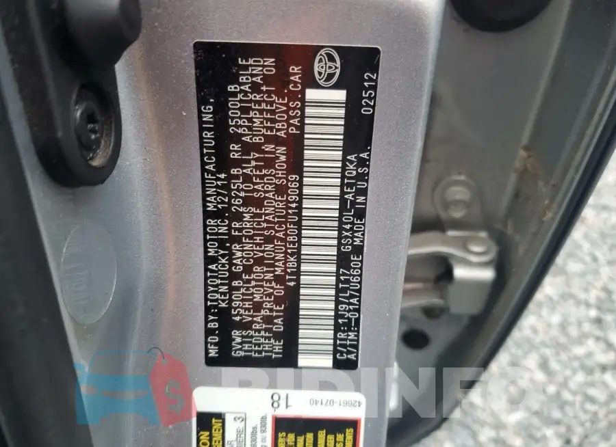 4T1BK1EB0FU149069 Photo# 13