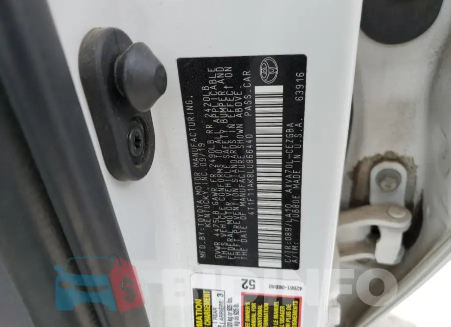 4T1F11AK8LU866440 Photo# 13