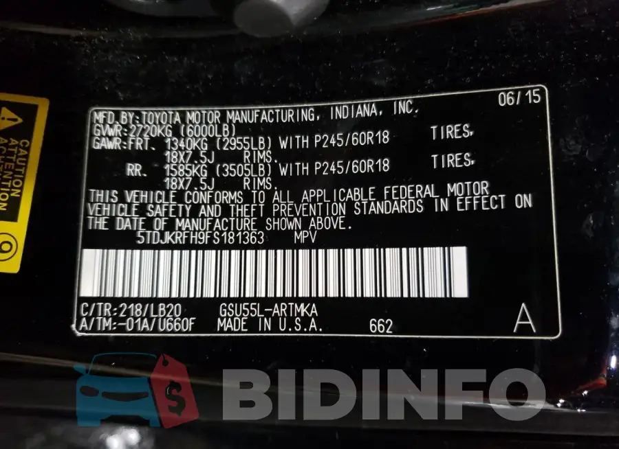 5TDJKRFH9FS181363 Photo# 14
