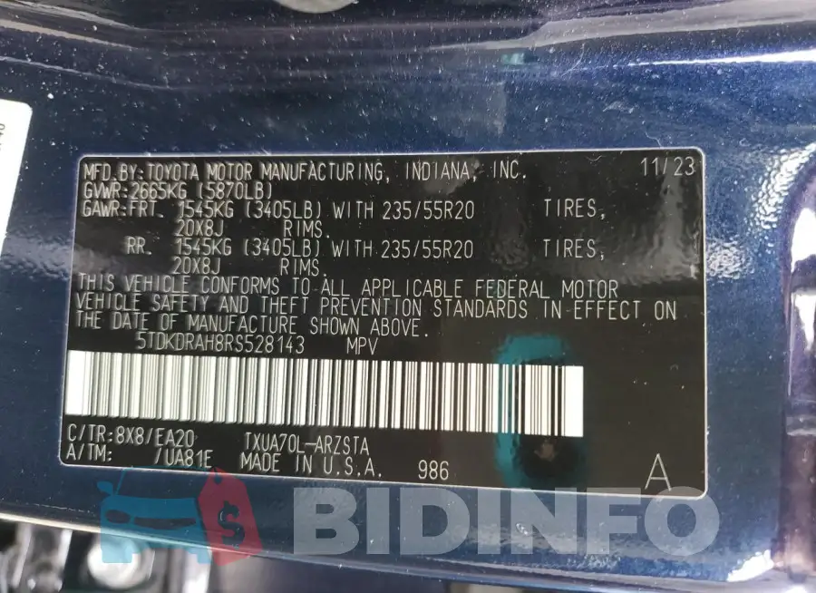 5TDKDRAH8RS528143 Photo# 13