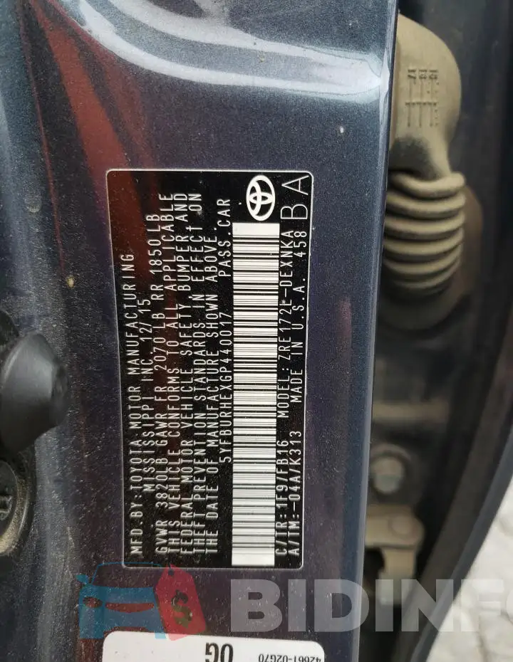 5YFBURHEXGP440017 Photo# 12
