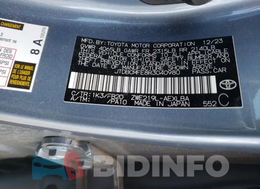 JTDBCMFE8R3040980 Photo# 12