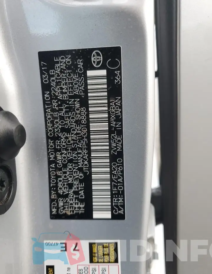 JTDKARFP5H3018888 Photo# 13
