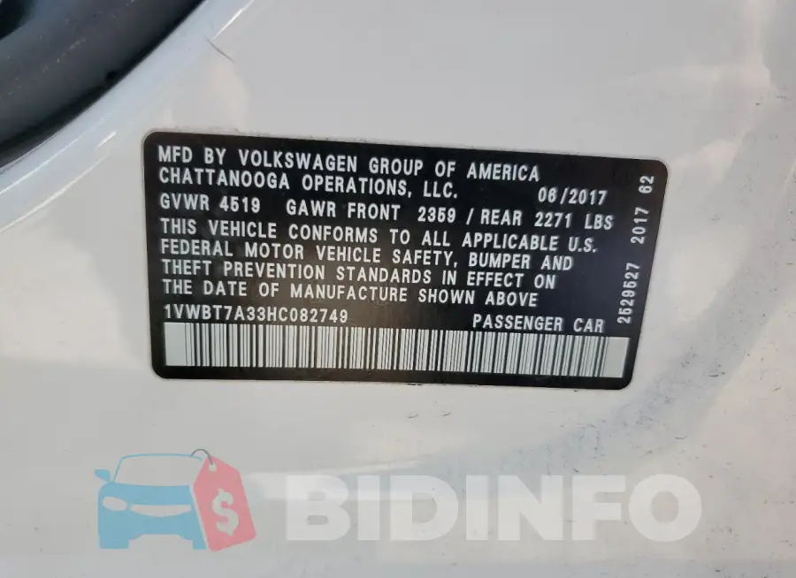 1VWBT7A33HC082749 Photo# 12