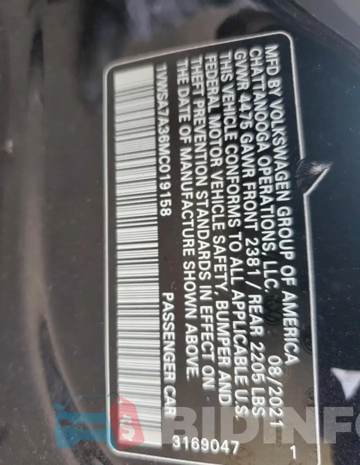 1VWSA7A36MC019158 Photo# 12