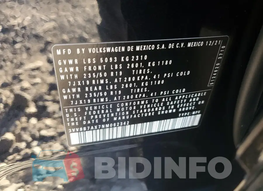 3VV8B7AX7NM062342 Photo# 13