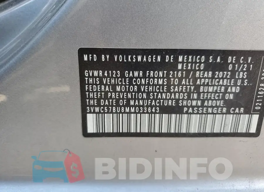 3VWC57BU8MM033643 Photo# 12