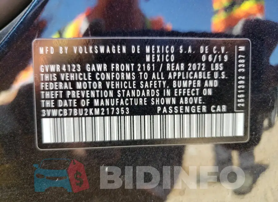 3VWCB7BU2KM217353 Photo# 13
