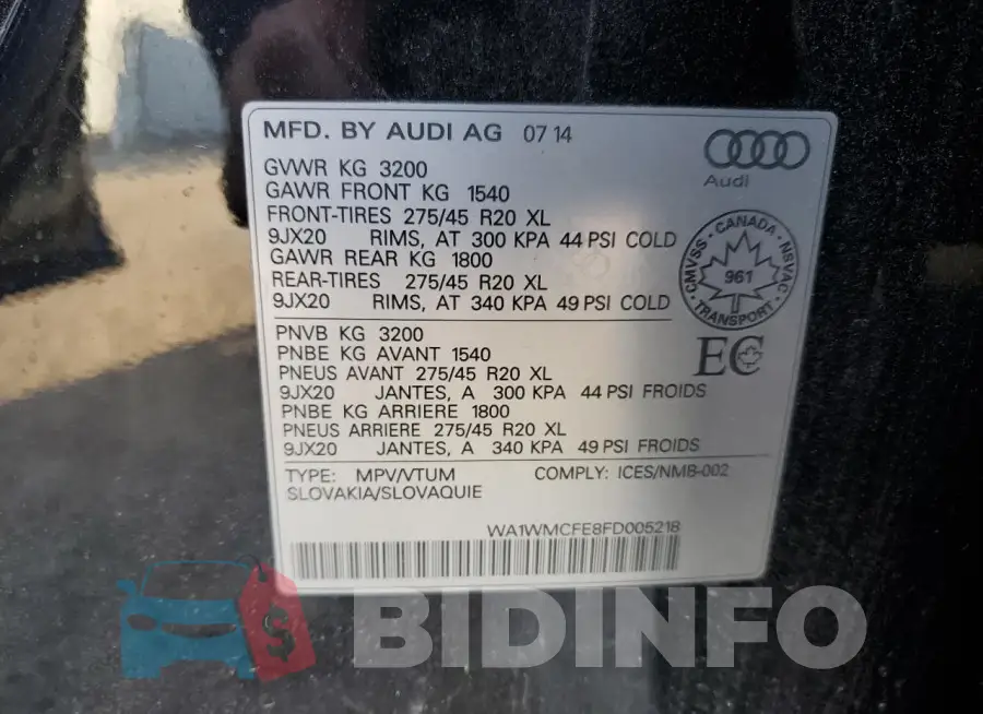 WA1WMCFE8FD005218 Photo# 14