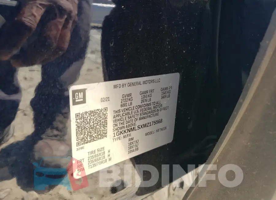 1GKKNMLSXMZ175568 Photo# 13