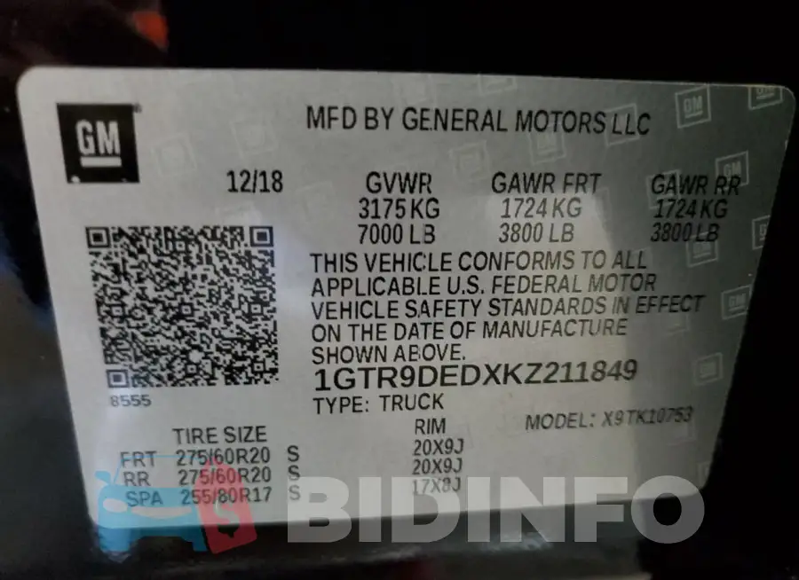 1GTR9DEDXKZ211849 Photo# 12