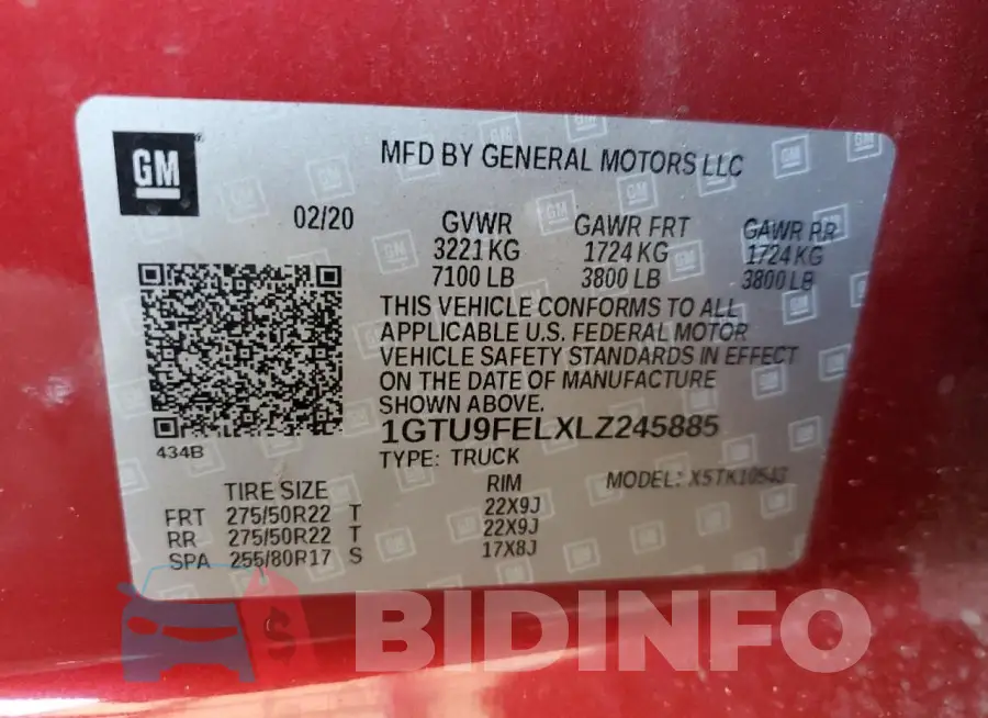 1GTU9FELXLZ245885 Photo# 12