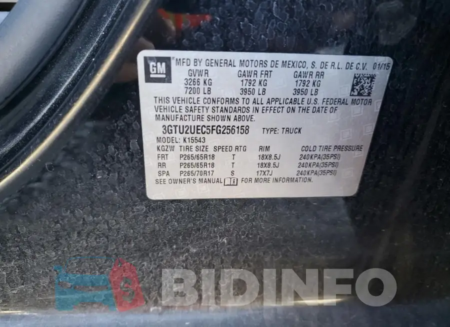 3GTU2UEC5FG256158 Photo# 13