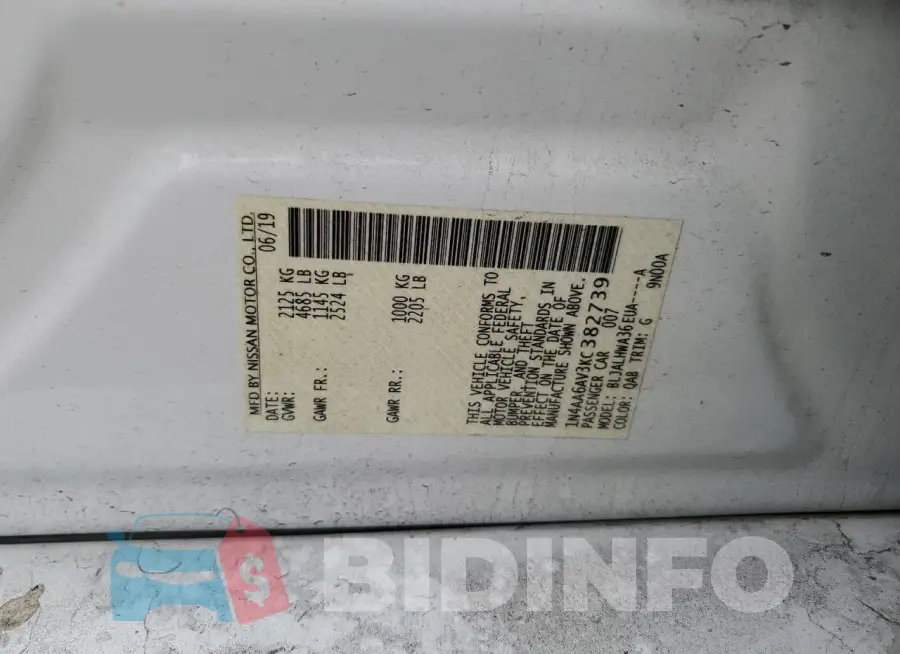 1N4AA6AV3KC382739 Photo# 12