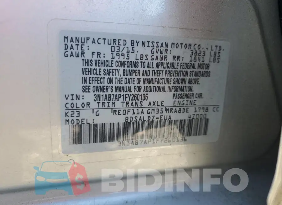 3N1AB7AP1FY260136 Photo# 12