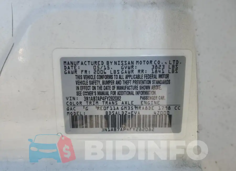 3N1AB7AP4FY282082 Photo# 12