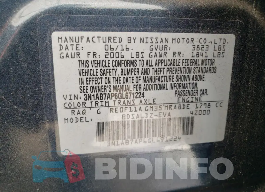 3N1AB7AP6GL671224 Photo# 12