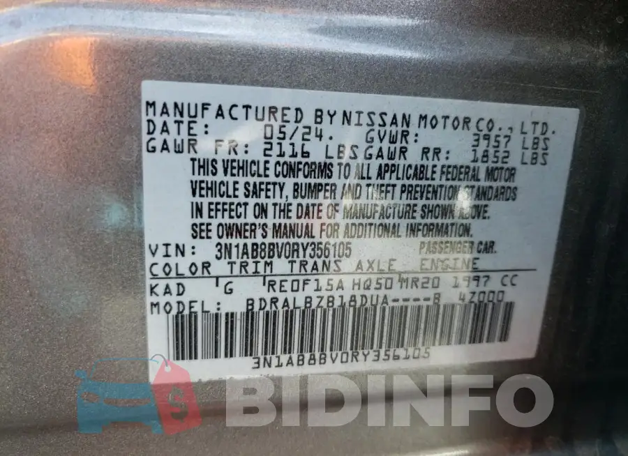 3N1AB8BV0RY356105 Photo# 13