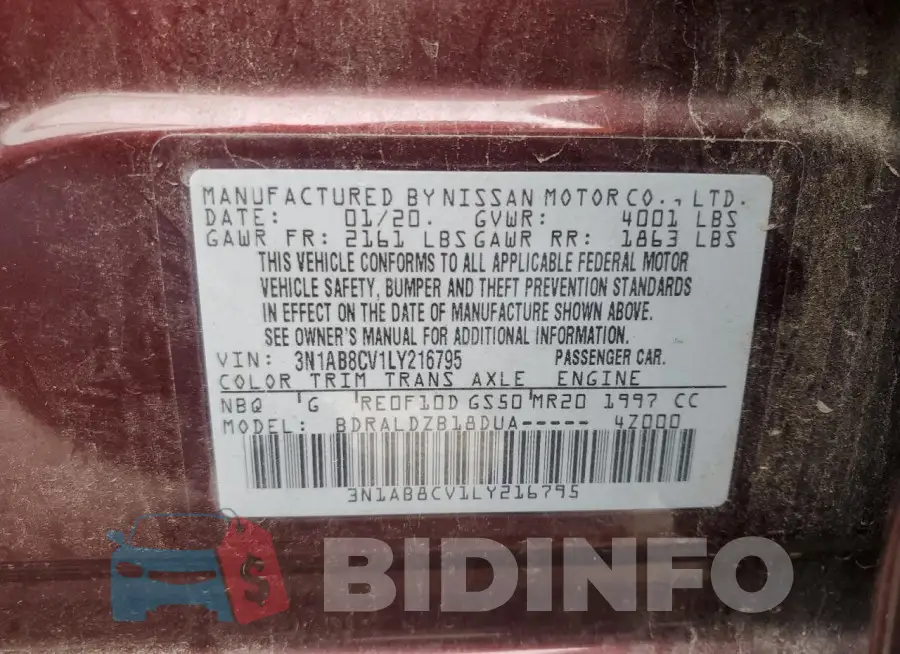3N1AB8CV1LY216795 Photo# 12