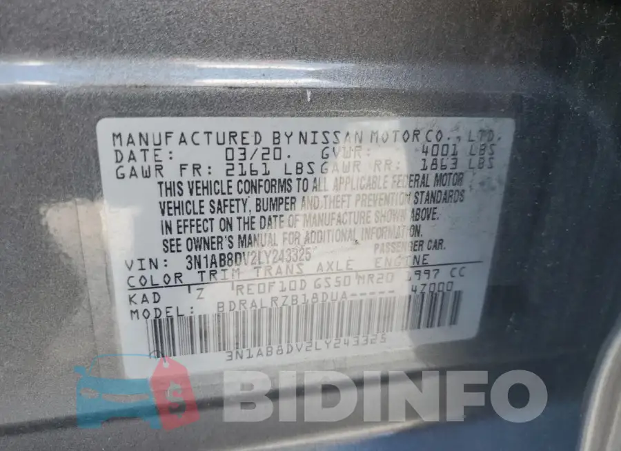 3N1AB8DV2LY243325 Photo# 13