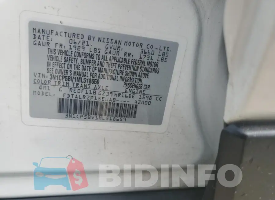 3N1CP5BV1ML518659 Photo# 13