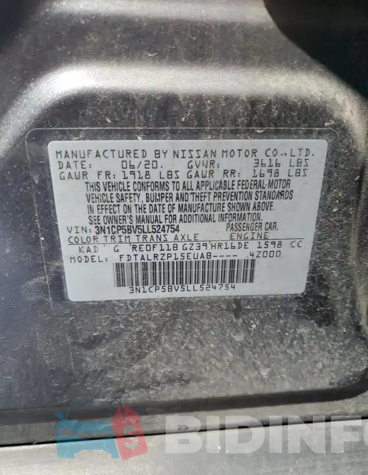 3N1CP5BV5LL524754 Photo# 13