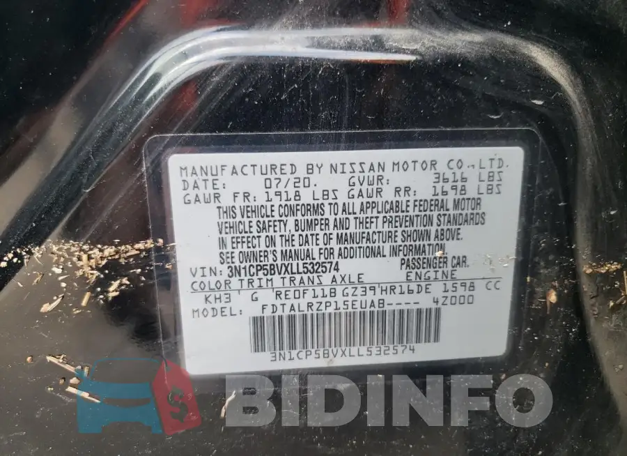 3N1CP5BVXLL532574 Photo# 12
