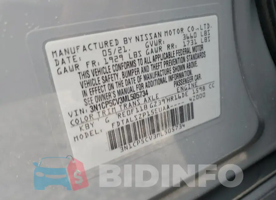 3N1CP5CV3ML505734 Photo# 12