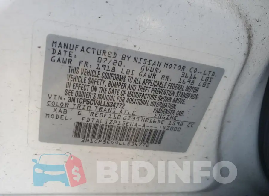 3N1CP5CV4LL534772 Photo# 13