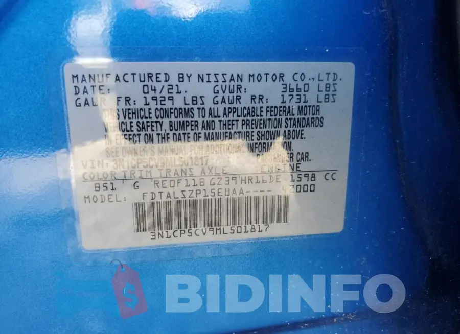 3N1CP5CV9ML501817 Photo# 12