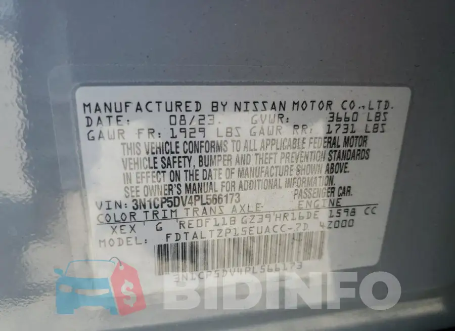 3N1CP5DV4PL566173 Photo# 12