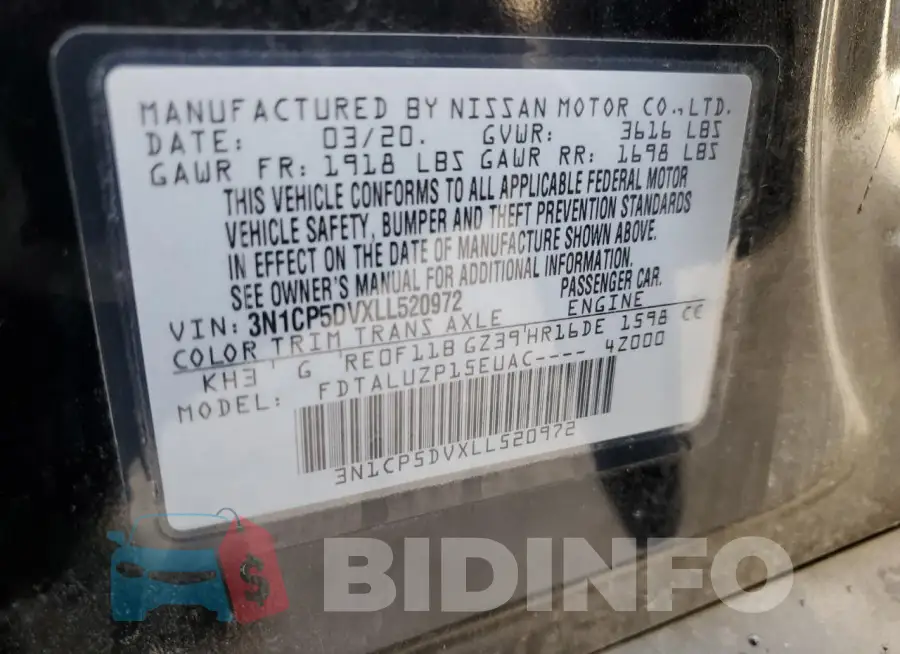 3N1CP5DVXLL520972 Photo# 13