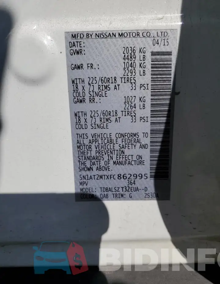 5N1AT2MTXFC862995 Photo# 13