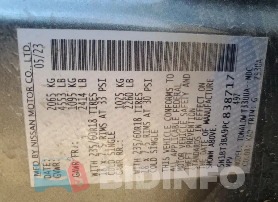 5N1BT3BA9PC838717 Photo# 14