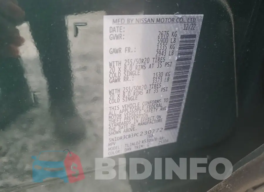 5N1DR3CB3PC230772 Photo# 14