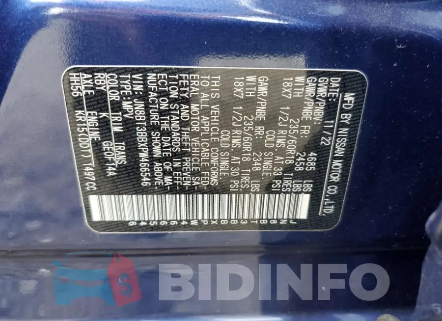 JN8BT3BBXPW466546 Photo# 14