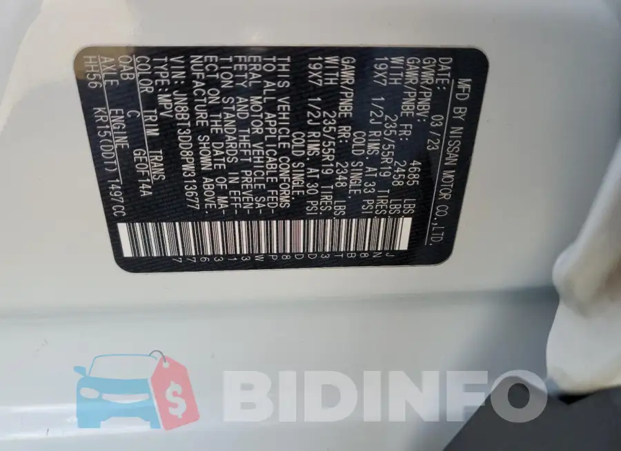 JN8BT3DD8PW313677 Photo# 12