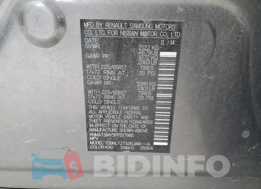 KNMAT2MV5FP517985 Photo# 13