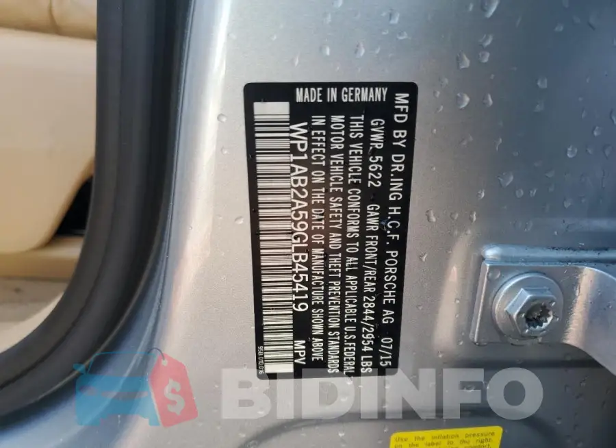 WP1AB2A59GLB45419 Photo# 13