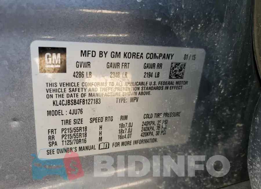KL4CJBSB4FB127183 Photo# 12