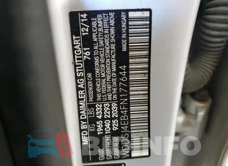 WDDSJ4EB4FN177644 Photo# 12