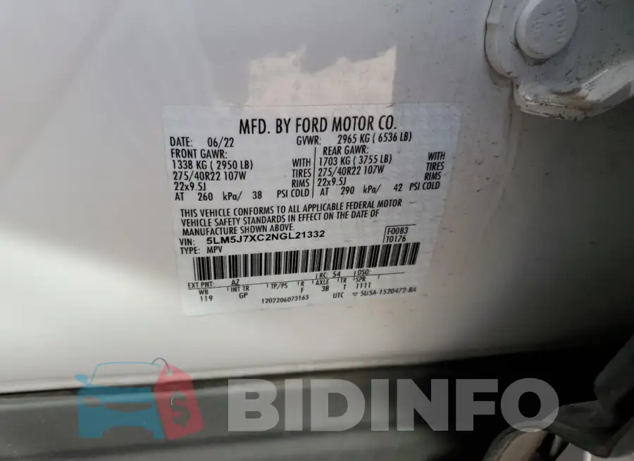 5LM5J7XC2NGL21332 Photo# 13