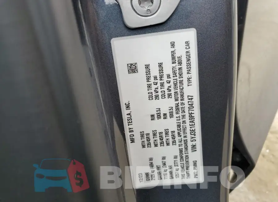 5YJ3E1EA9PF704747 Photo# 13