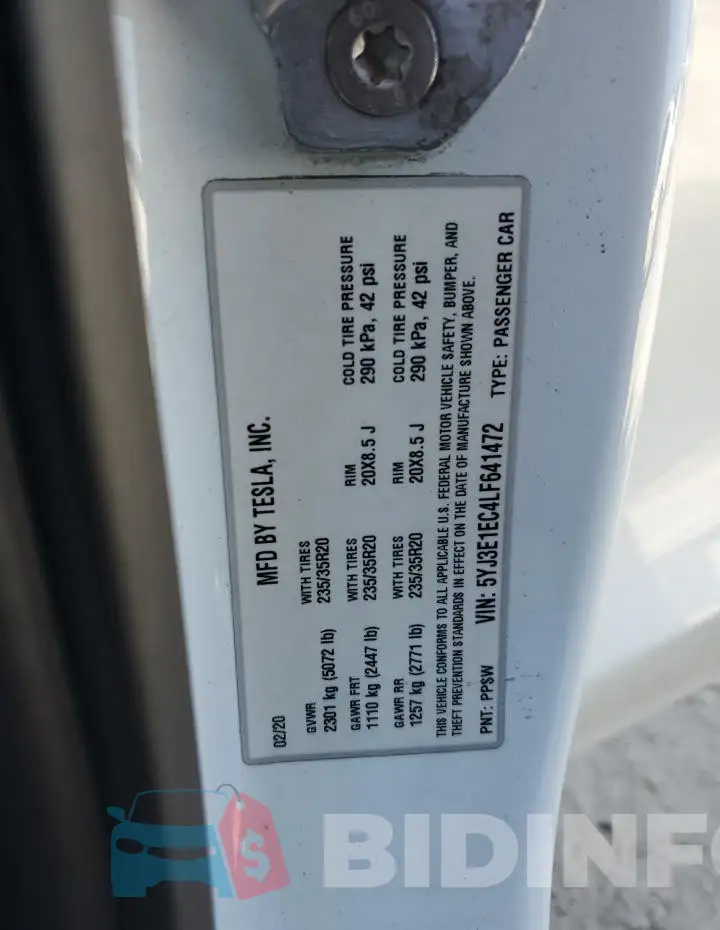5YJ3E1EC4LF641472 Photo# 14